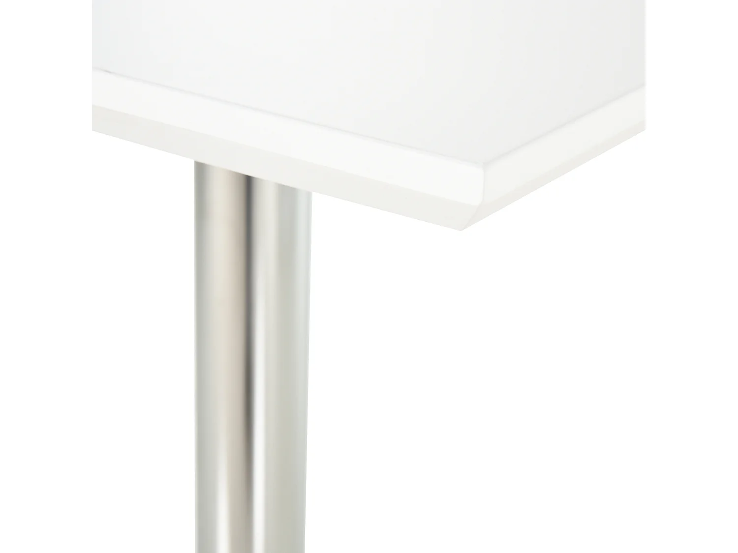 Table de bar réglable en hauteur, design moderne, métal, blanc (60x60x71-92 cm)
