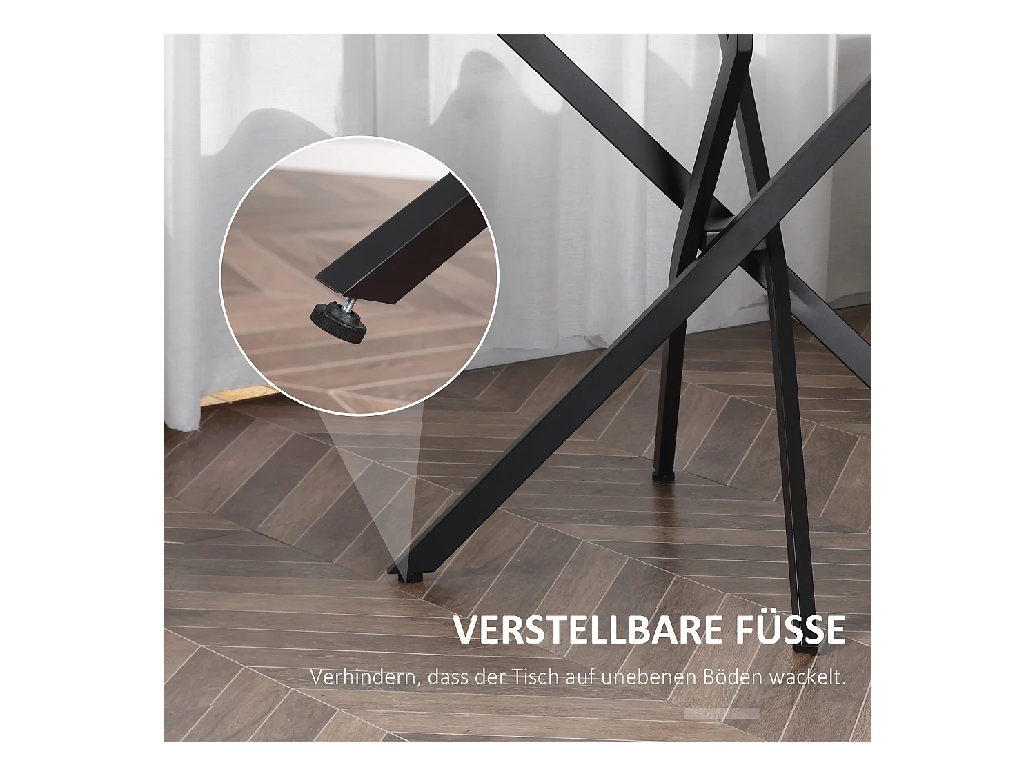 Table basse ronde en verre de sécurité noir, table d'appoint avec structure en métal (80x80x75 cm)