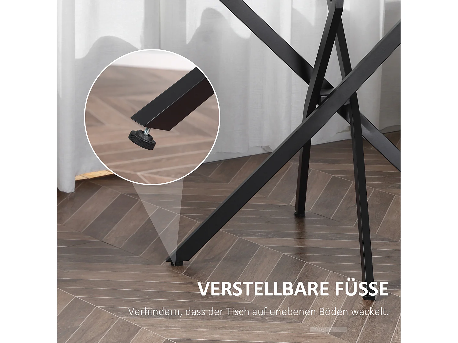 Table basse ronde en verre de sécurité noir, table d'appoint avec structure en métal (80x80x75 cm)