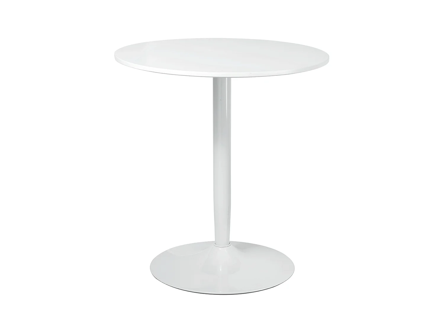 Table ronde pour 2 personnes, design moderne, MDF, blanc (70x70x75 cm)