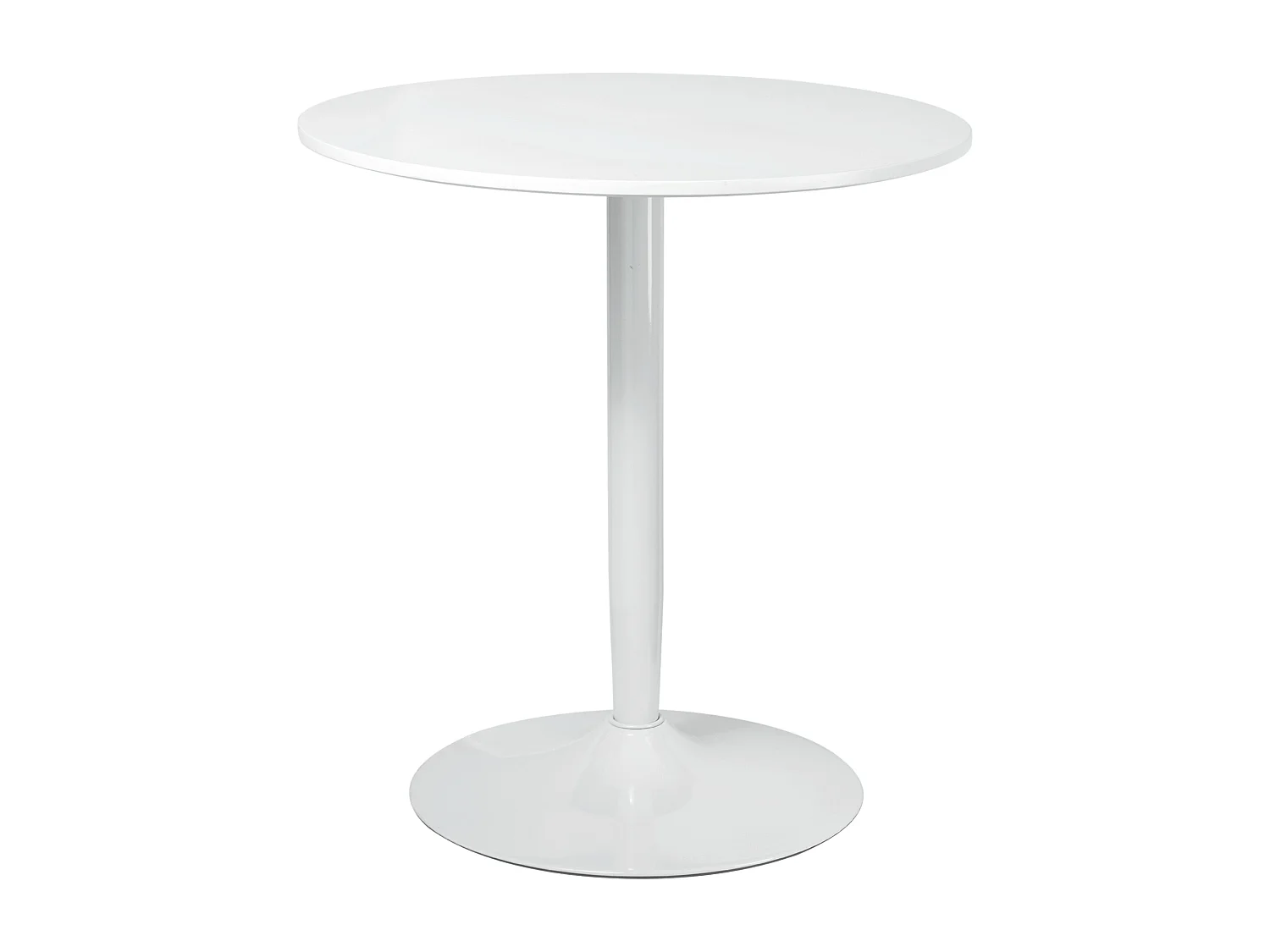 Table ronde pour 2 personnes, design moderne, MDF, blanc (70x70x75 cm)