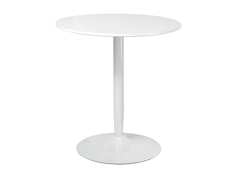 Ronde tafel voor 2 personen, modern design, MDF, wit (70x70x75 cm)