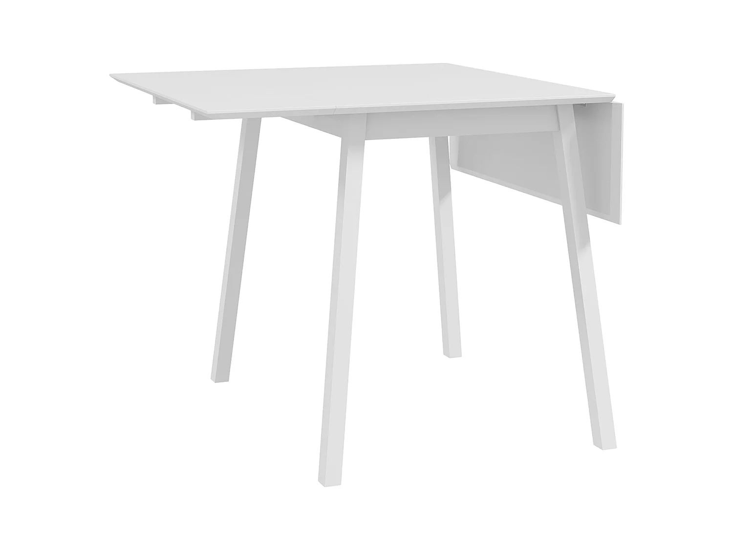 Table de cuisine pliante, bois, pour 2-4 personnes, blanc (110x86x75 cm)