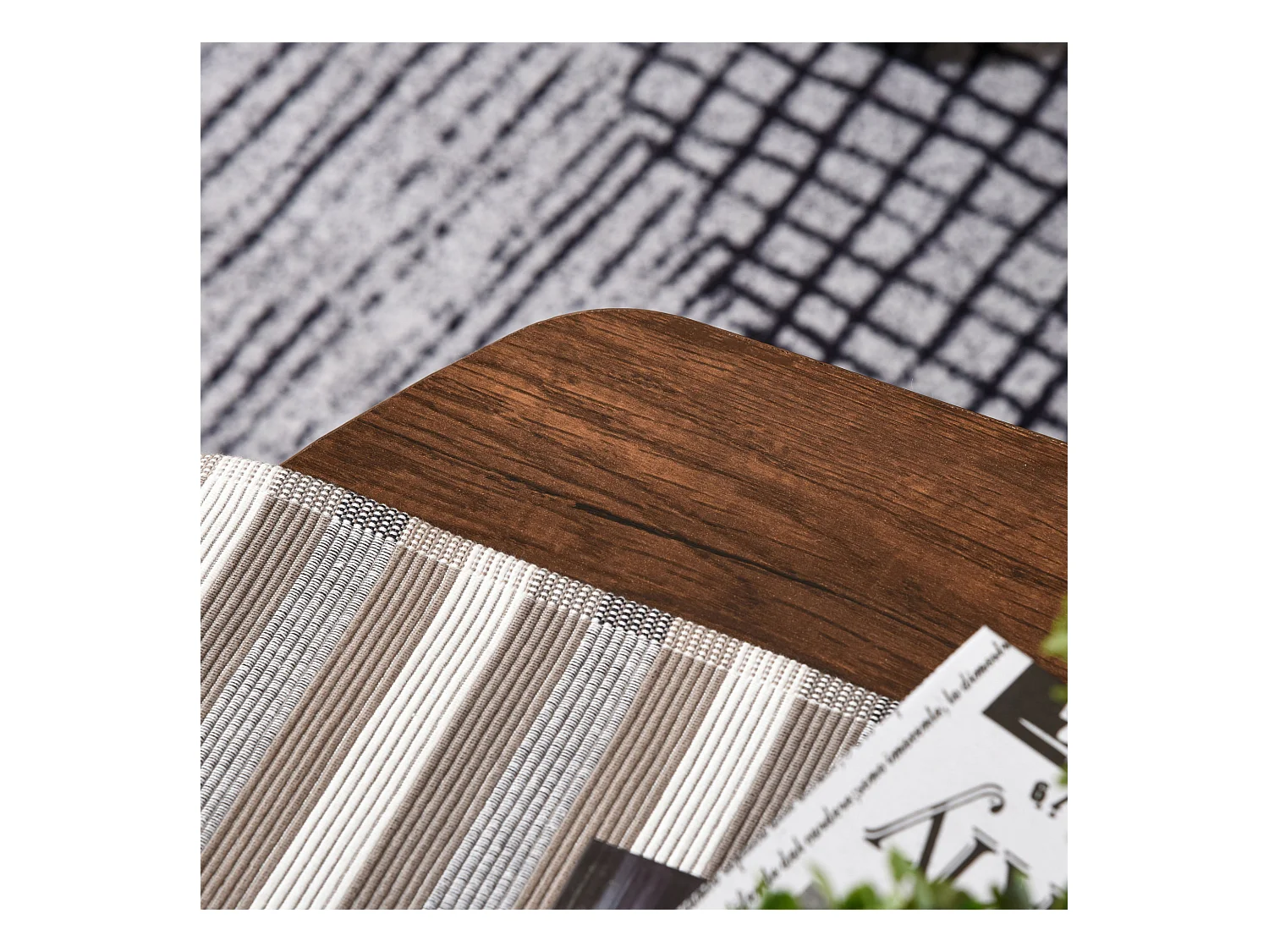 Couchtisch mit Ablagen, Retro-Design, Spanplatte und Stahl, braun (100x60x46 cm)