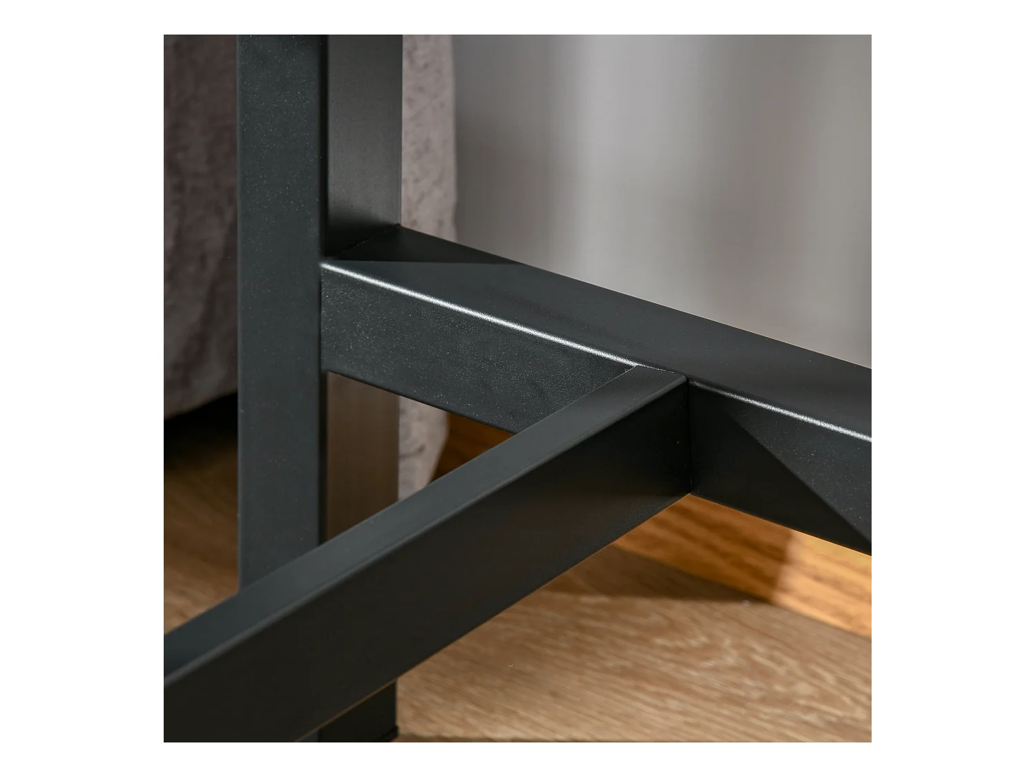 Bartafel met verstelbare poten, marmerdecor, staal, wit en zwart (120x40x100 cm)