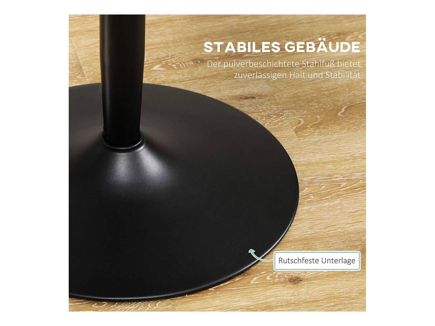 Table de cuisine ronde pour 2 personnes, table moderne avec pieds en acier, pied antidérapant, idéale pour les petits espaces (70x70x75 cm)