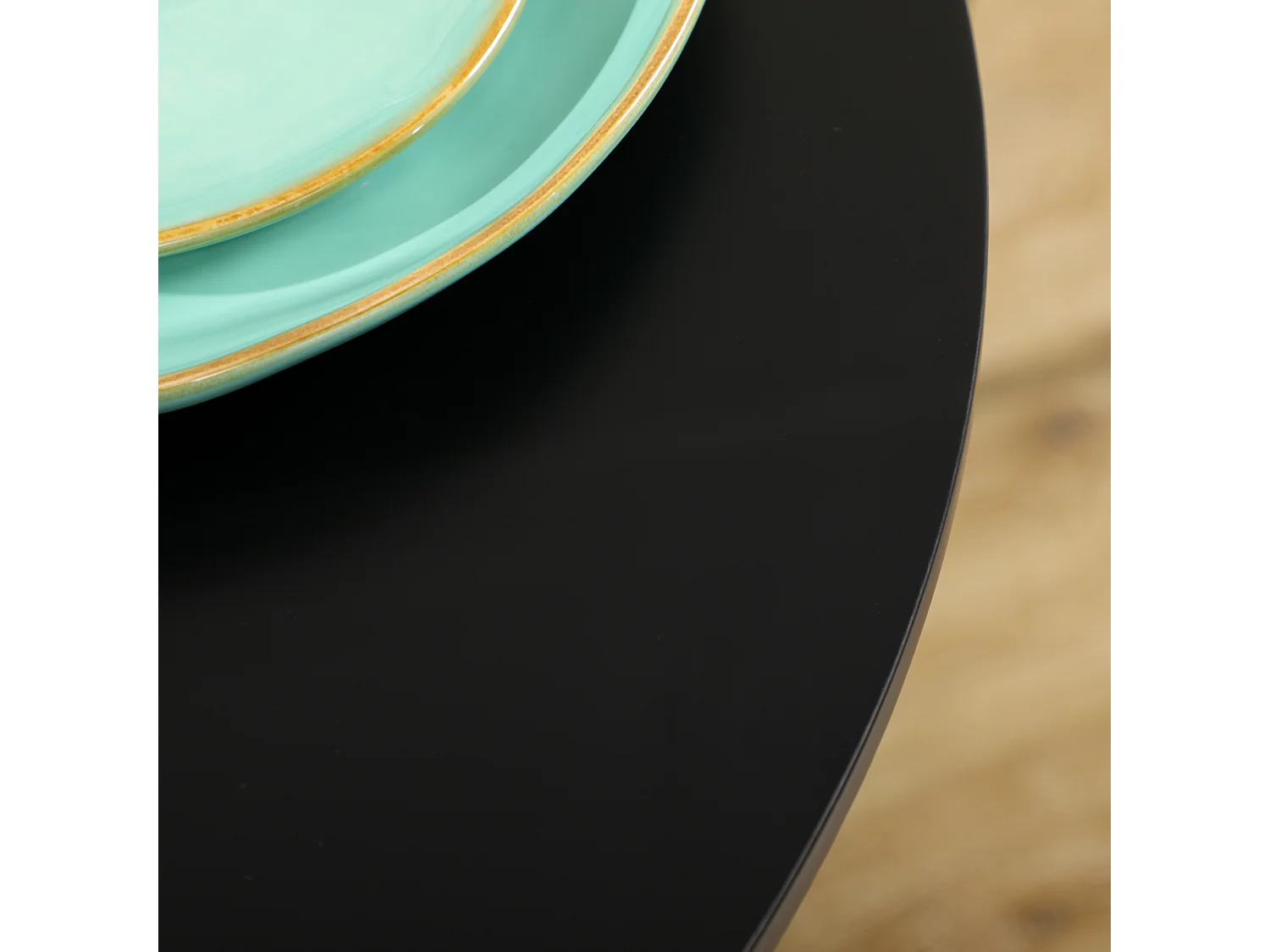 Table de cuisine ronde pour 2 personnes, table moderne avec pieds en acier, pied antidérapant, idéale pour les petits espaces (70x70x75 cm)