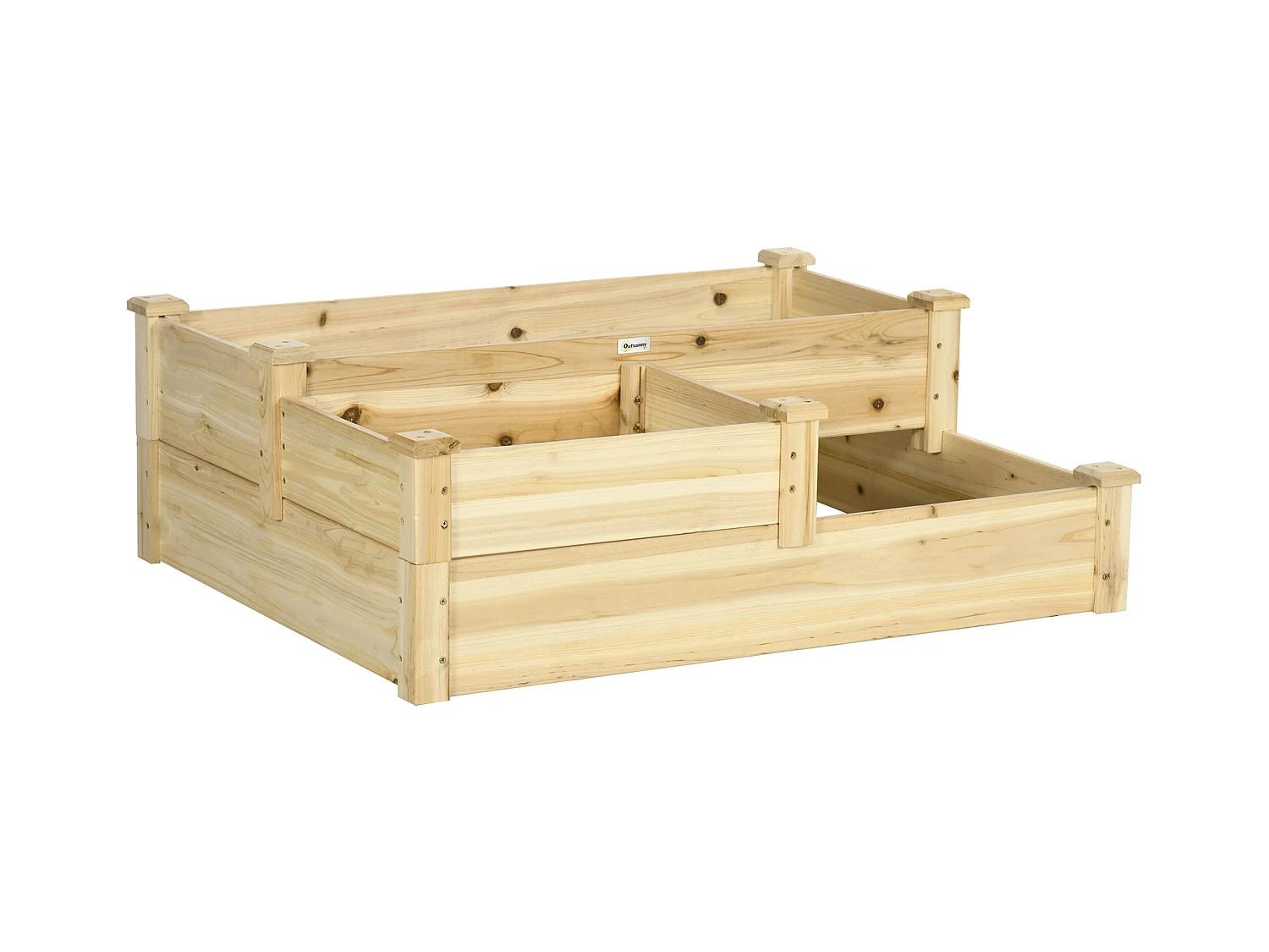 3-laagse houten verticale tuin, plantenladder, voor bloemen, groenten en kruiden, gemaakt van natuurlijk dennenhout (108x88x36 cm)