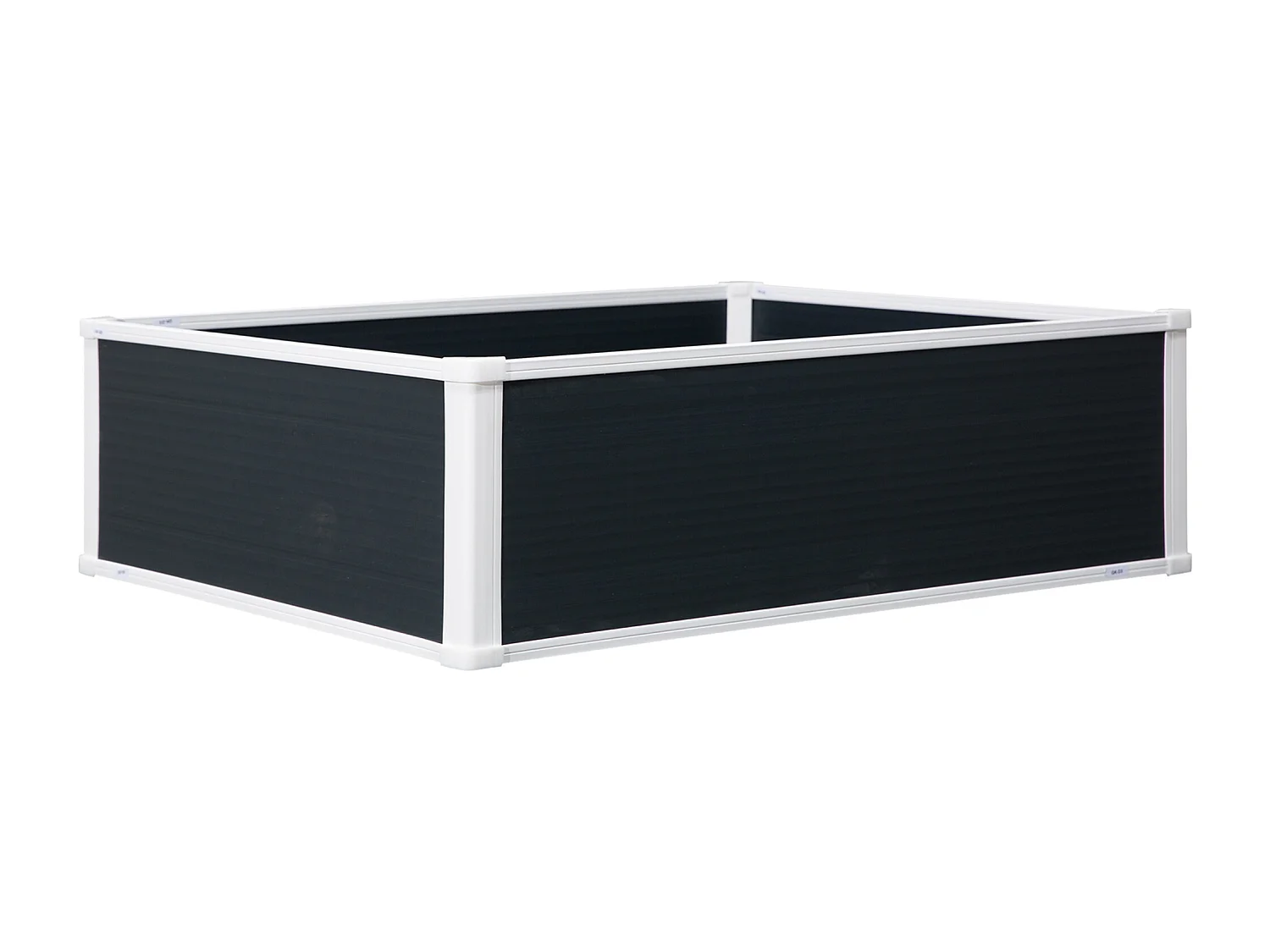 Bac à fleurs surélevé avec drainage, en plastique, gris (100x80x30 cm)