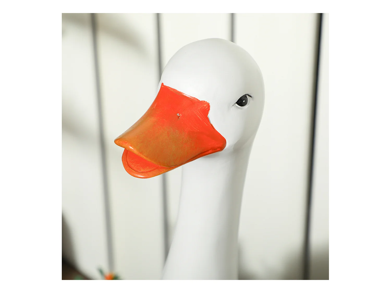 Zwaanvormige bloempotten, kunsthars, wit, met drainagegat (32x18x60 cm)