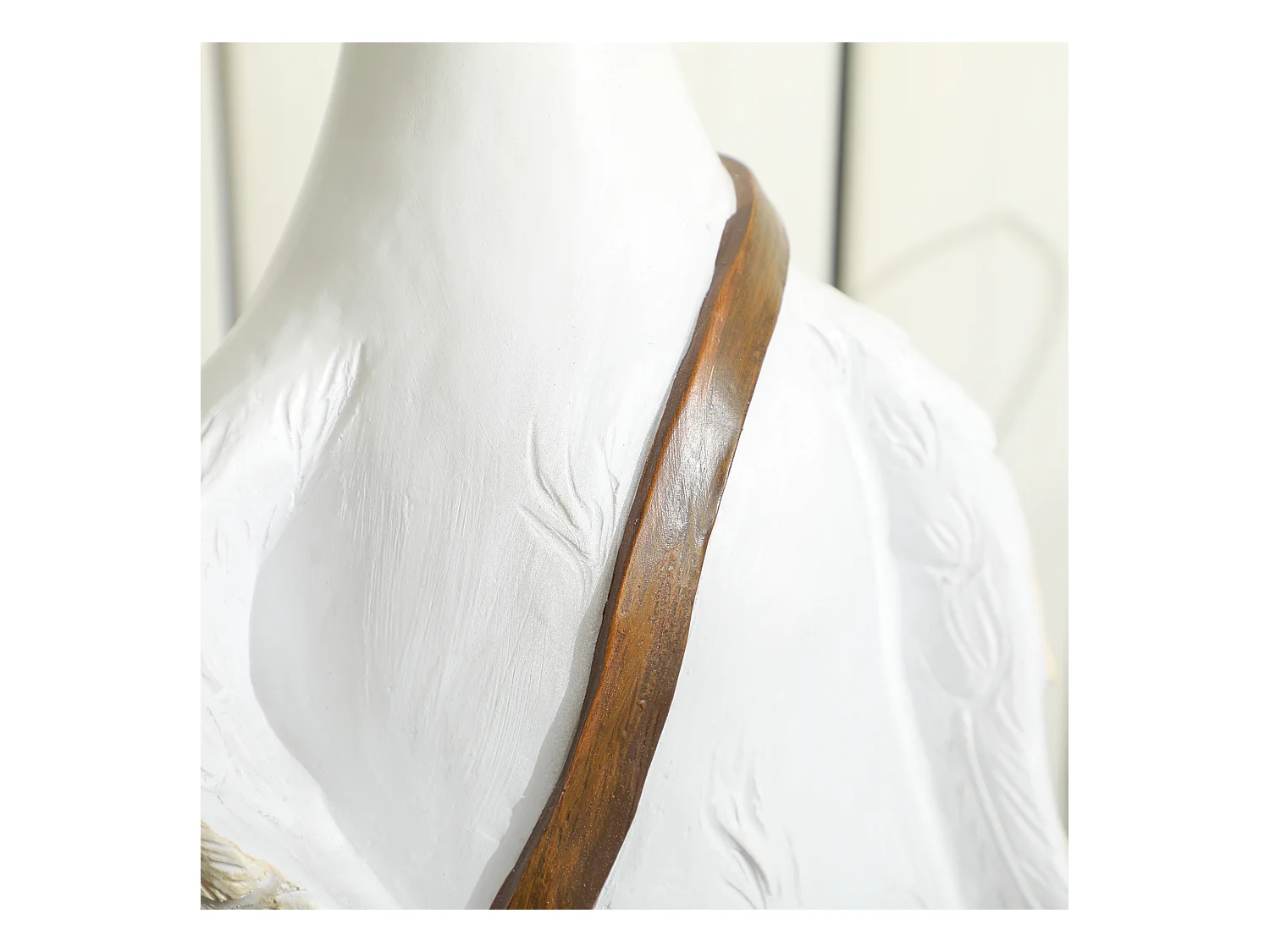 Zwaanvormige bloempotten, kunsthars, wit, met drainagegat (32x18x60 cm)