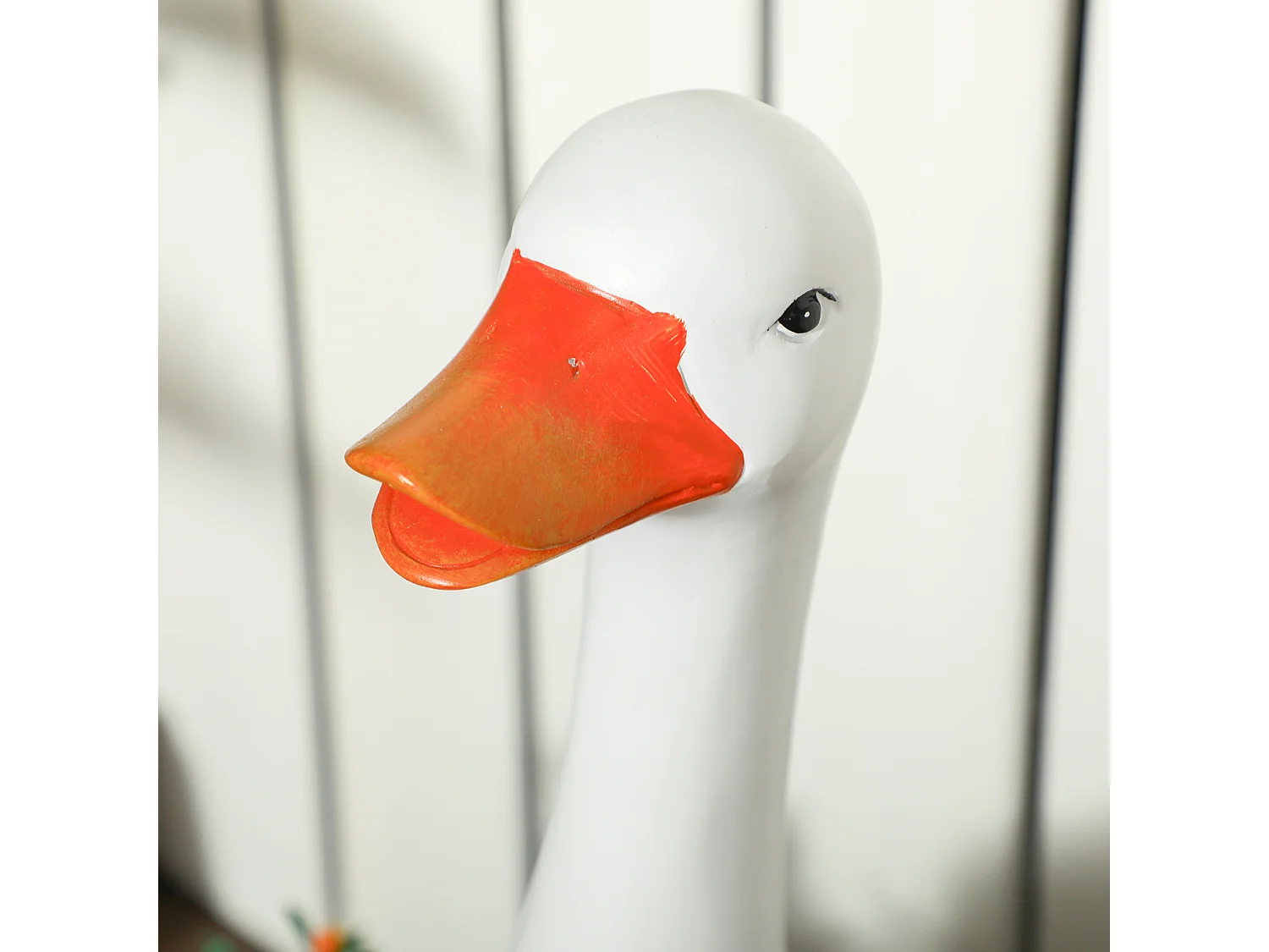 Zwaanvormige bloempotten, kunsthars, wit, met drainagegat (32x18x60 cm)