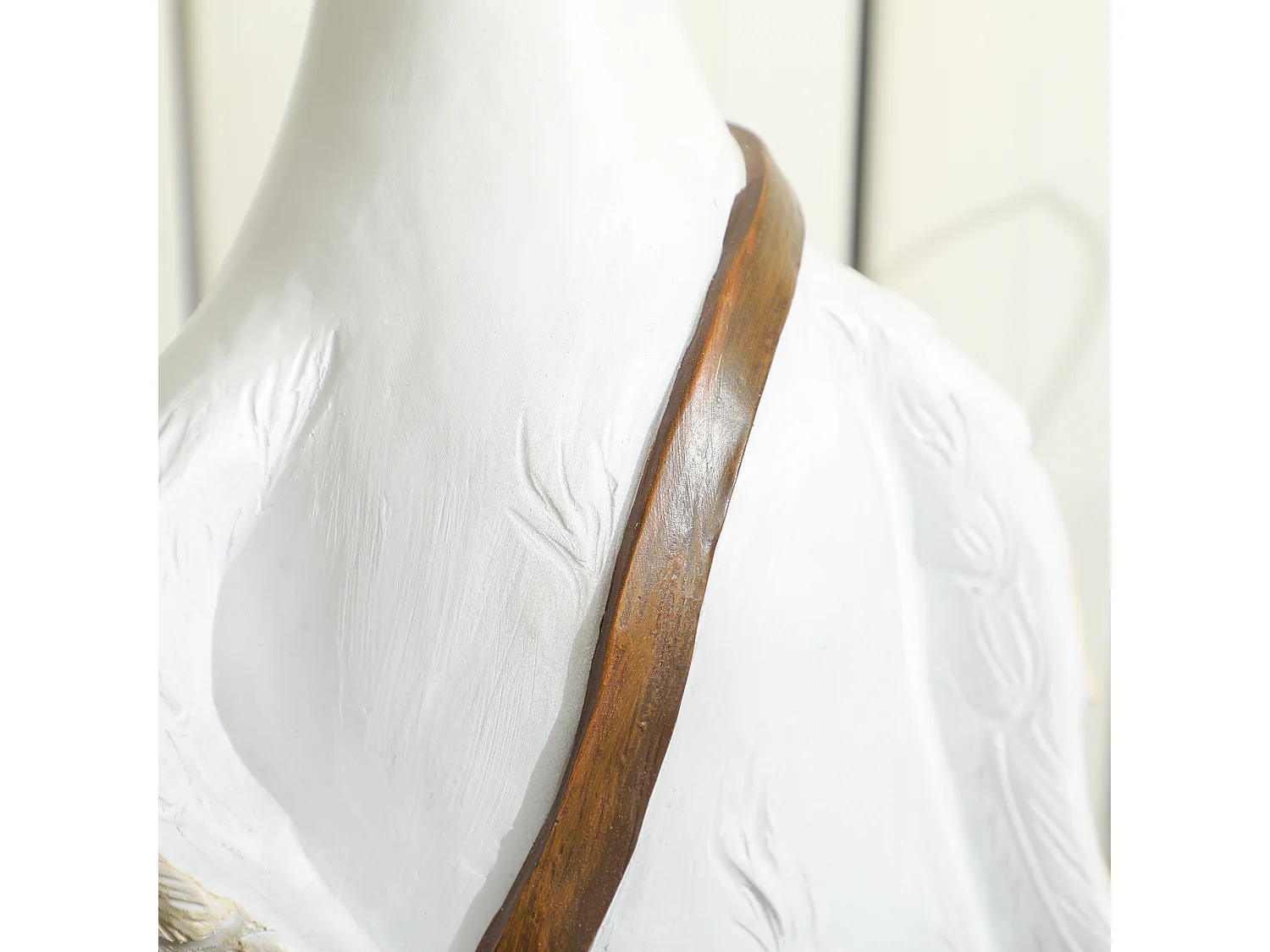 Zwaanvormige bloempotten, kunsthars, wit, met drainagegat (32x18x60 cm)