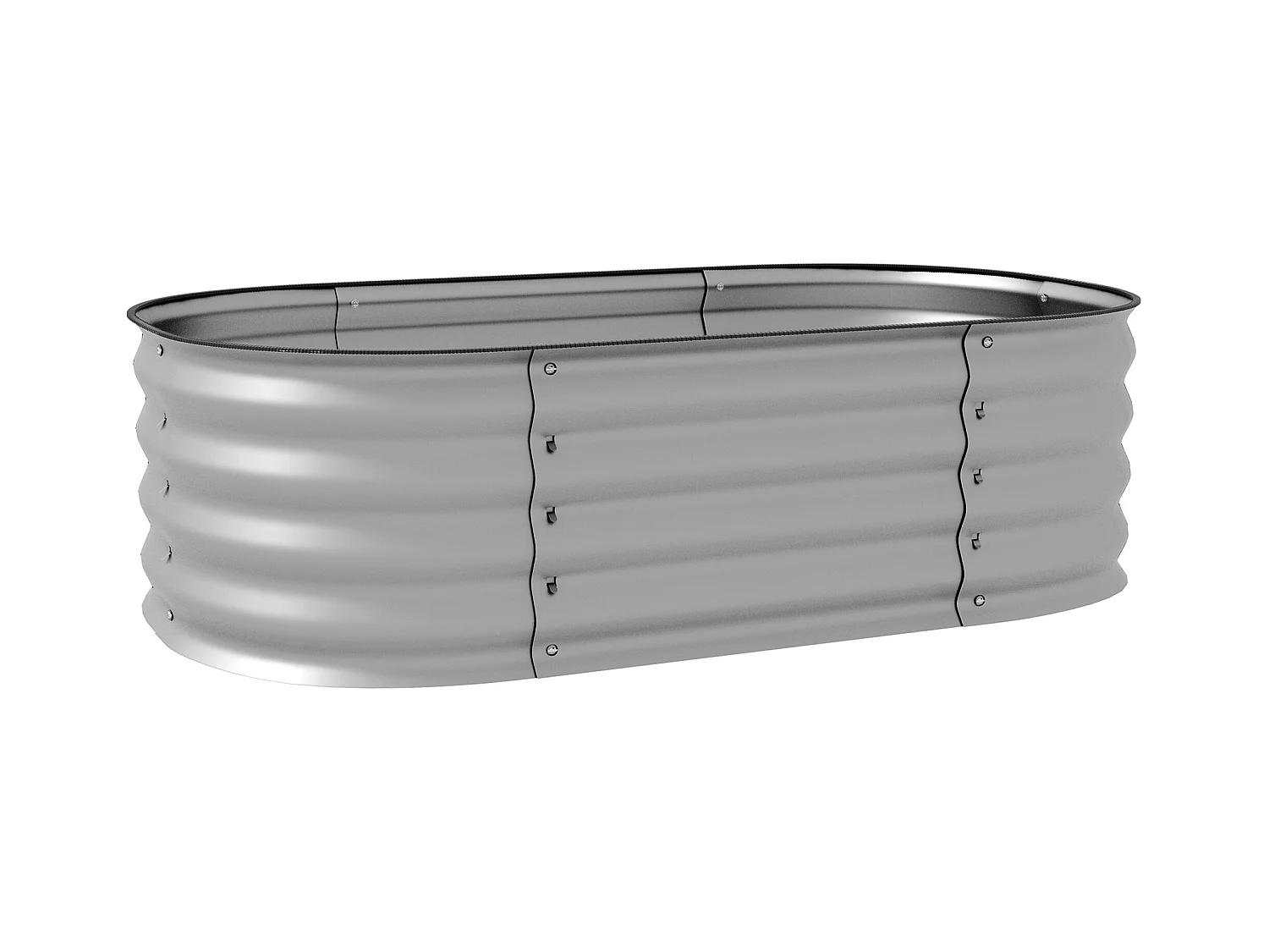 Verhoogd tuinbed, metaal, grijs (105x62x30 cm)
