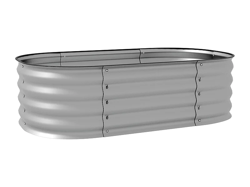 Bac de jardin surélevé, métal, gris (105x62x30 cm)
