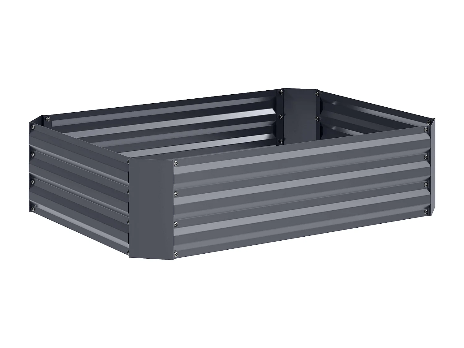 Moestuin van gegalvaniseerd staal, stapelbaar, donkergrijs (120x90x30cm)