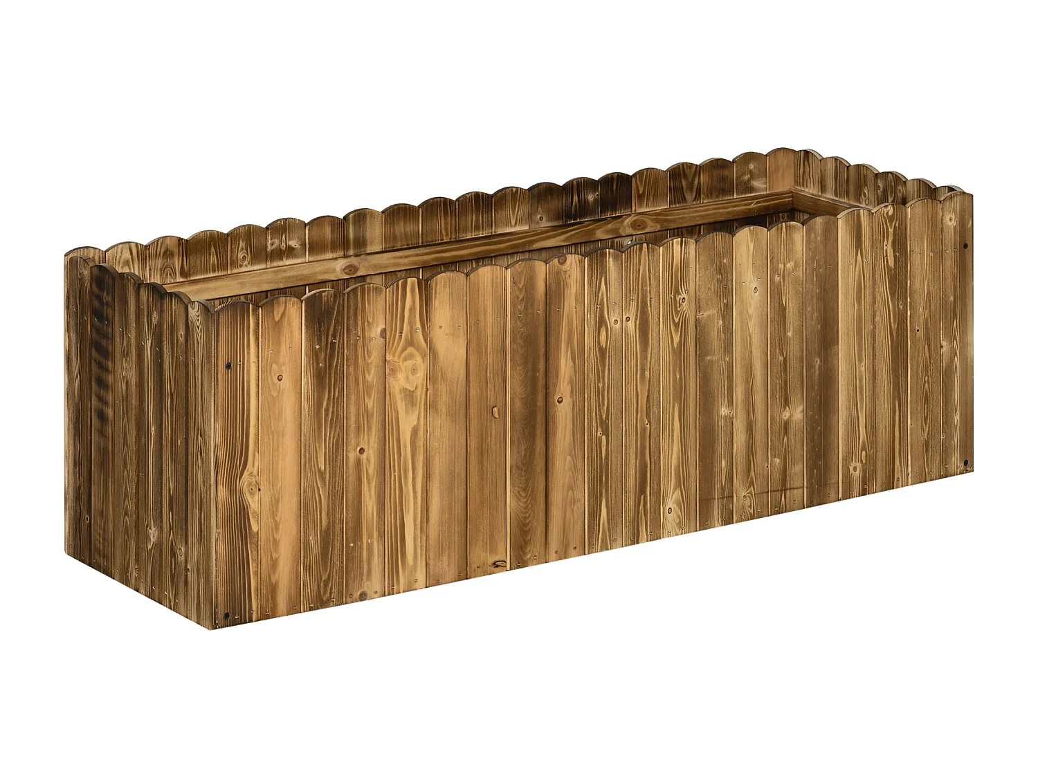 Verhoogde bloembak, massief hout, naturel (120x40x40 cm)