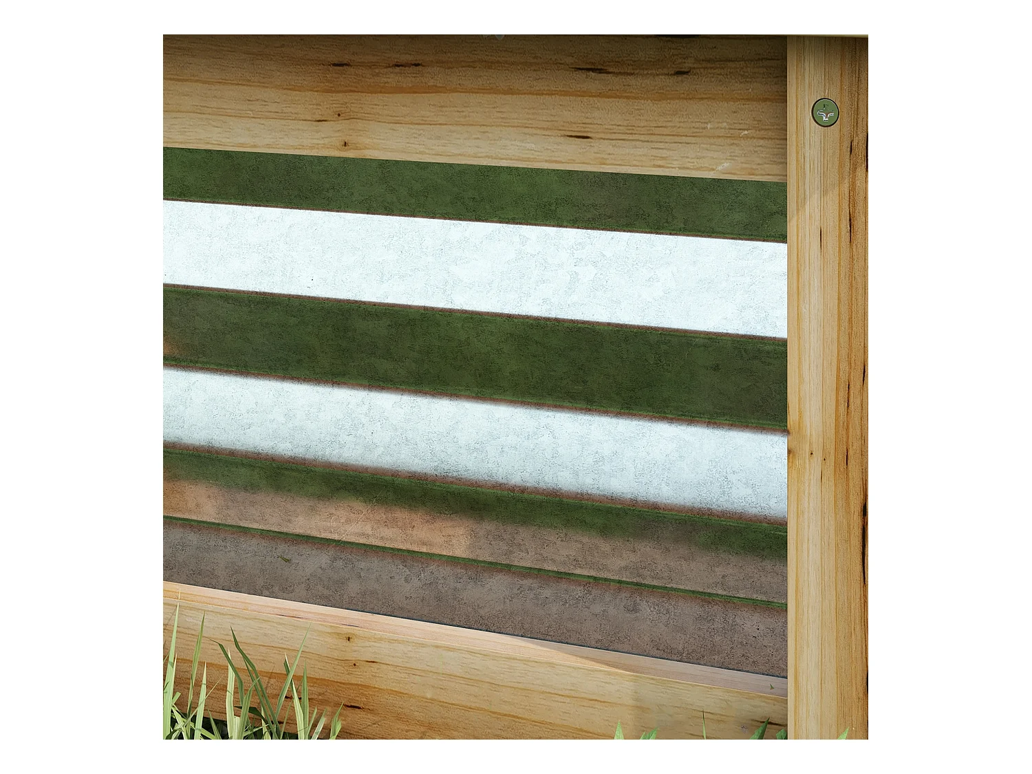 Jardin surélevé en métal avec cadre en bois, 45x45x30 cm, (45x45x30 cm)