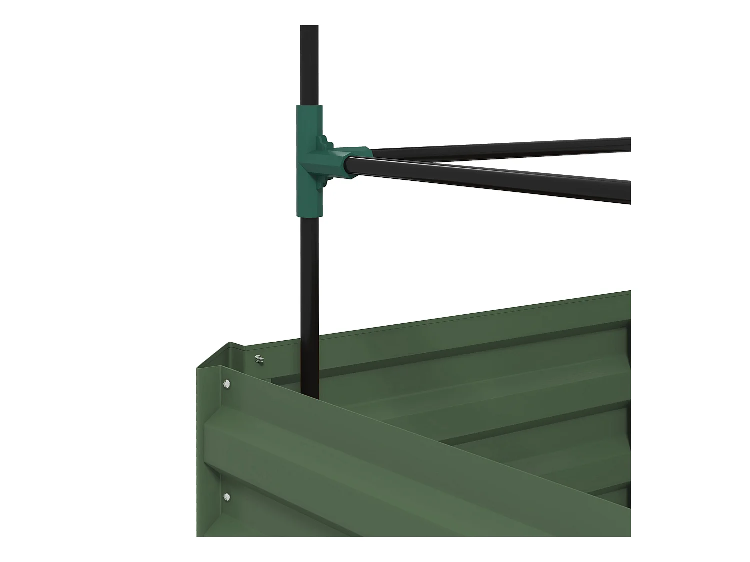 Jardin surélevé avec treillis, en acier galvanisé, vert (61x61x140 cm)