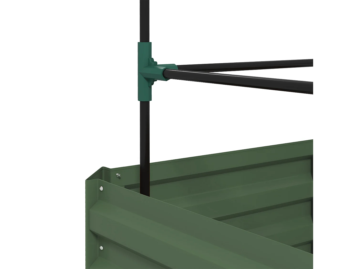 Jardin surélevé avec treillis, en acier galvanisé, vert (61x61x140 cm)