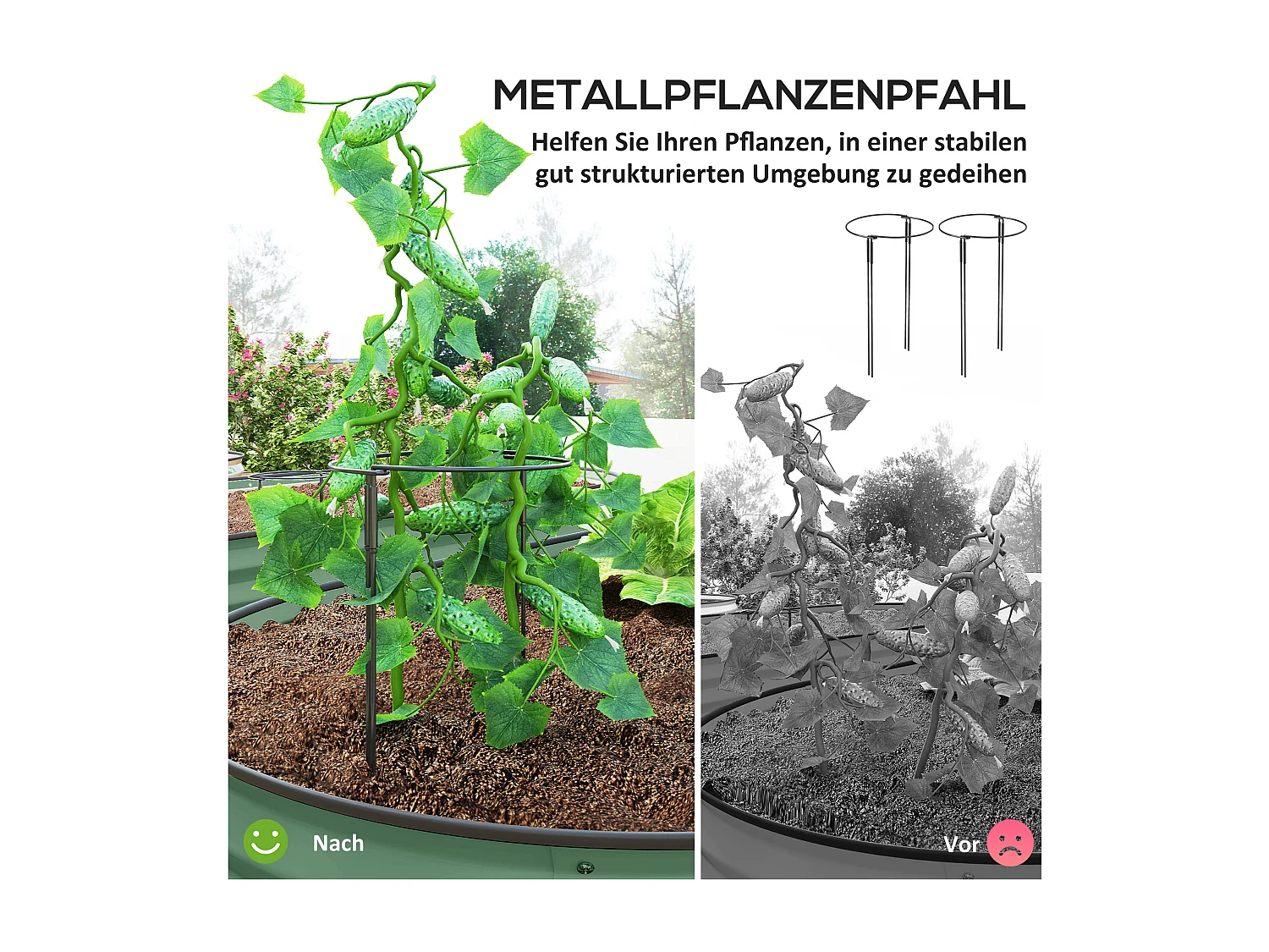 Set van 2 stalen verhoogde plantenbakken, groen (181x93x30 cm)