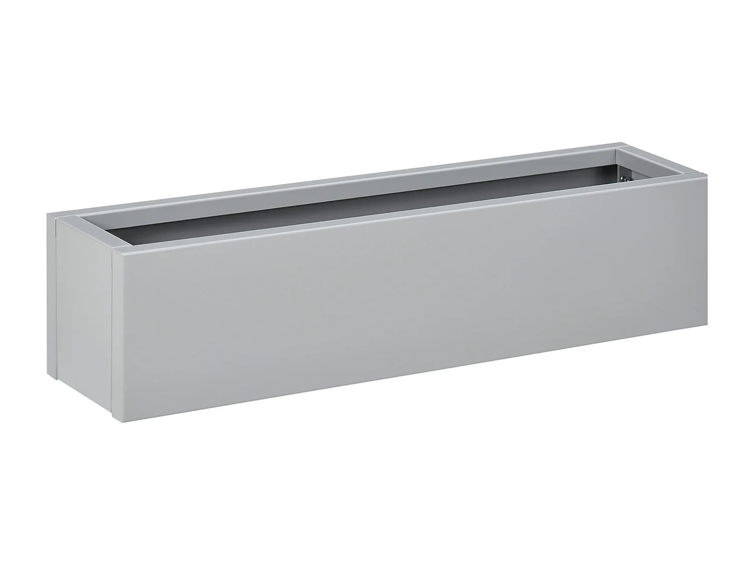 Balkonplanter, staal, grijs (91x22x22 cm)