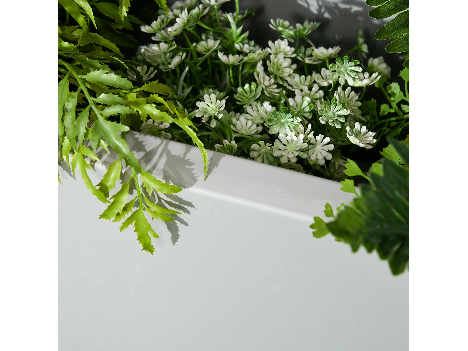 Balkonplanter, staal, grijs (91x22x22 cm)