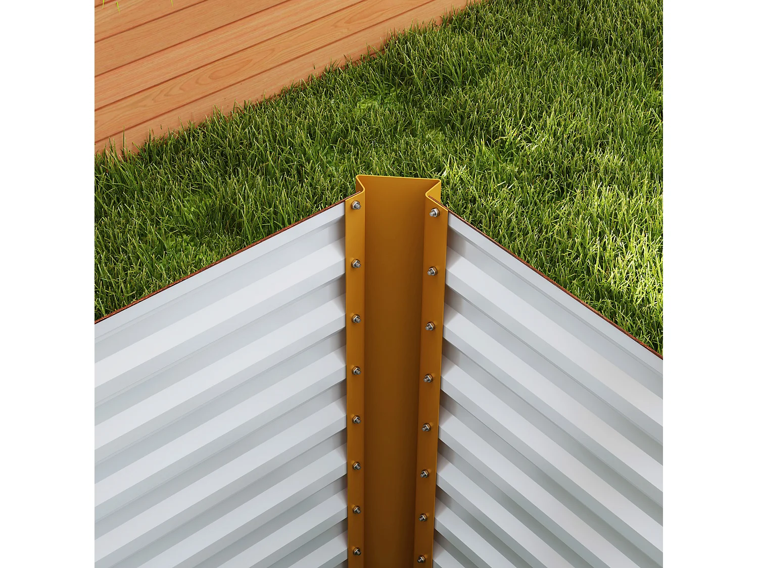 Set van 2 robuuste gegalvaniseerde stalen bloembakken, bruin (120x60x60cm)