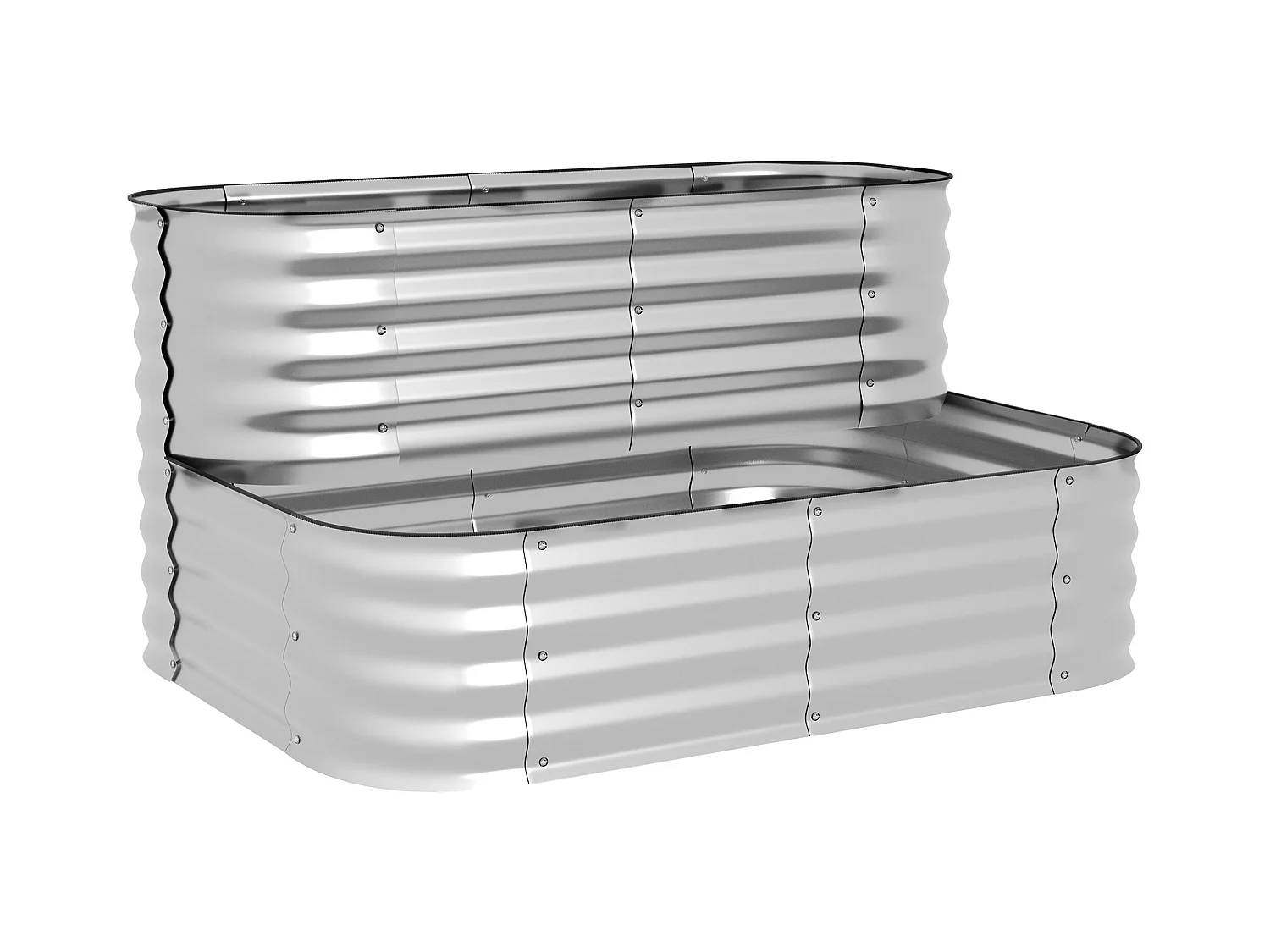 Étagère à plantes en métal, design robuste, argent (120x90x30 cm)