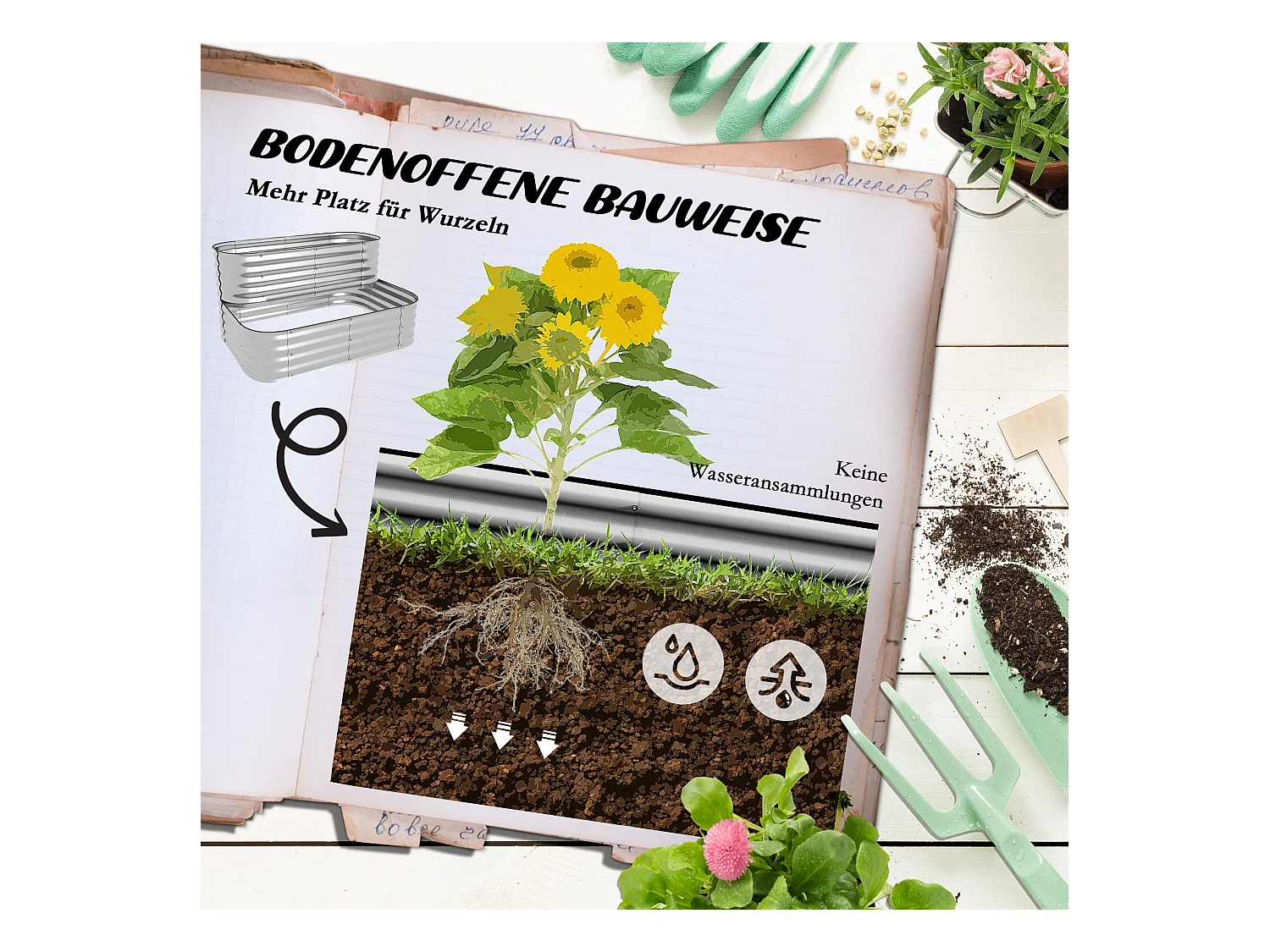 Étagère à plantes en métal, design robuste, argent (120x90x30 cm)