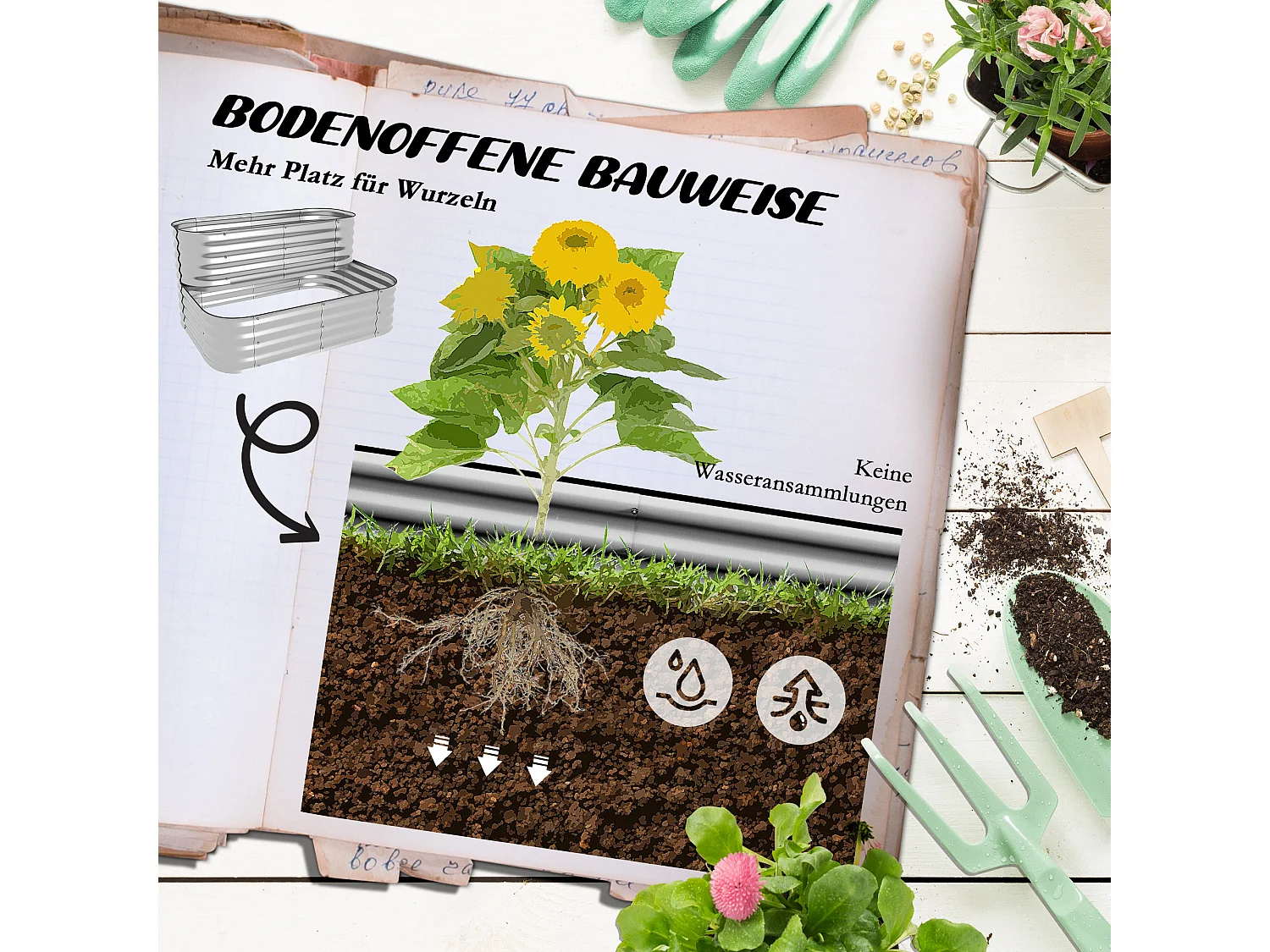 Étagère à plantes en métal, design robuste, argent (120x90x30 cm)