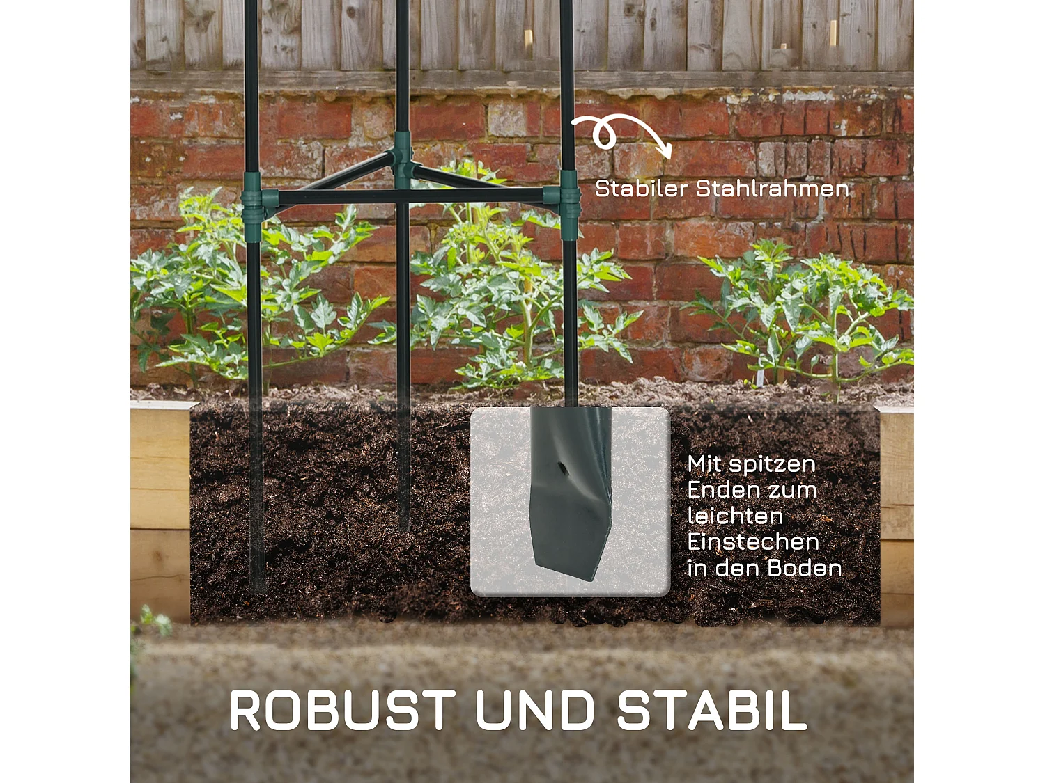 3-delige stalen plantenstandaard, verstelbaar, donkergroen (38x38x182cm)