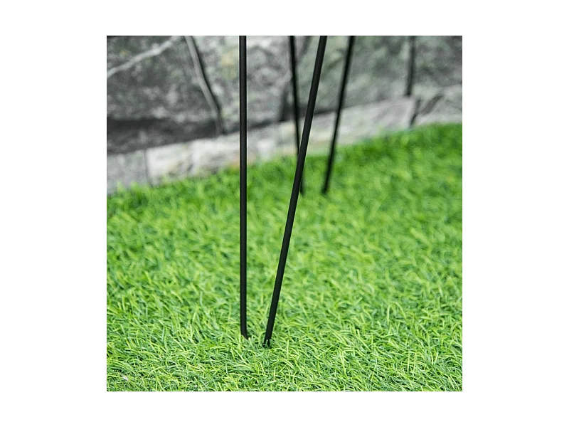 Porte-plantes en métal, set de 3, pour pots Ø16 cm, design élégant, noir (21x20x23.5 cm)