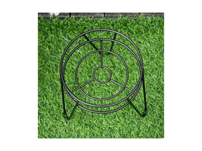 Porte-plantes en métal, set de 3, pour pots Ø16 cm, design élégant, noir (21x20x23.5 cm)