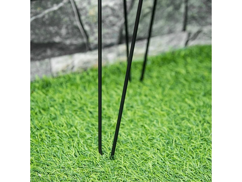 Porte-plantes en métal, set de 3, pour pots Ø16 cm, design élégant, noir (21x20x23.5 cm)