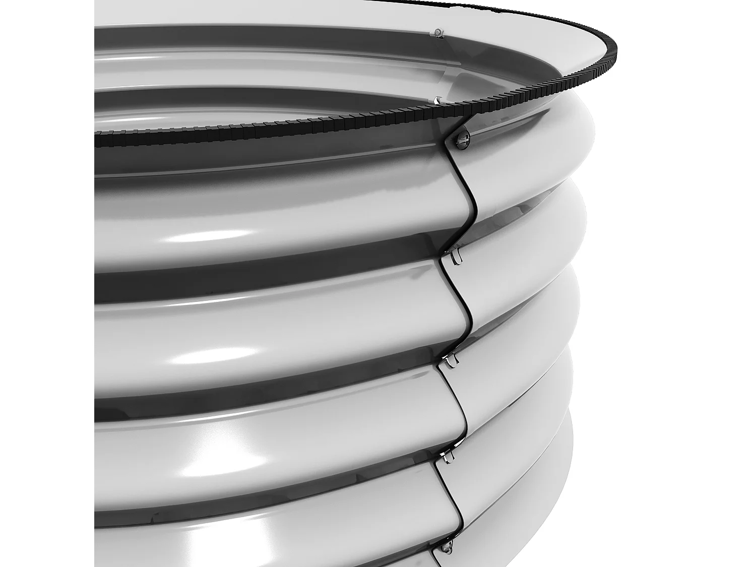 Kit de jardinière surélevée, métal, avec ouvertures pour drainage, gris (60x60x30 cm)