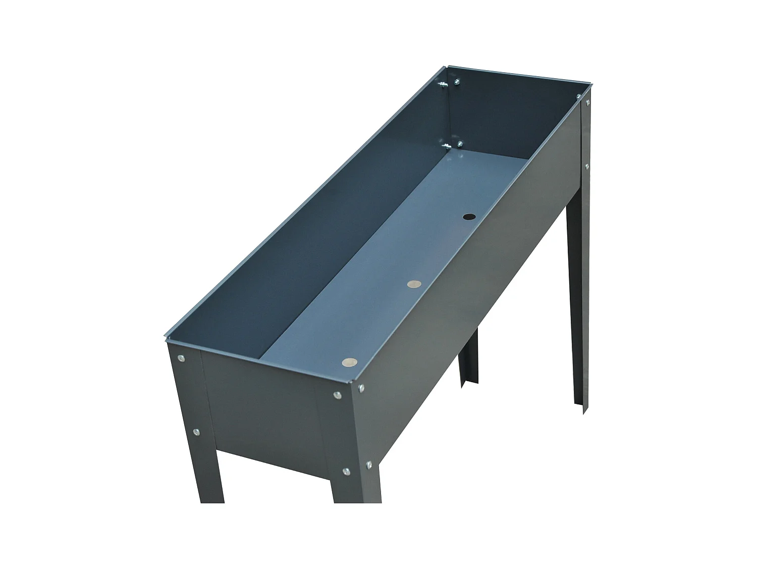 Carré potager surélevé avec pieds, drainage, métal, gris foncé (100x30x80cm)