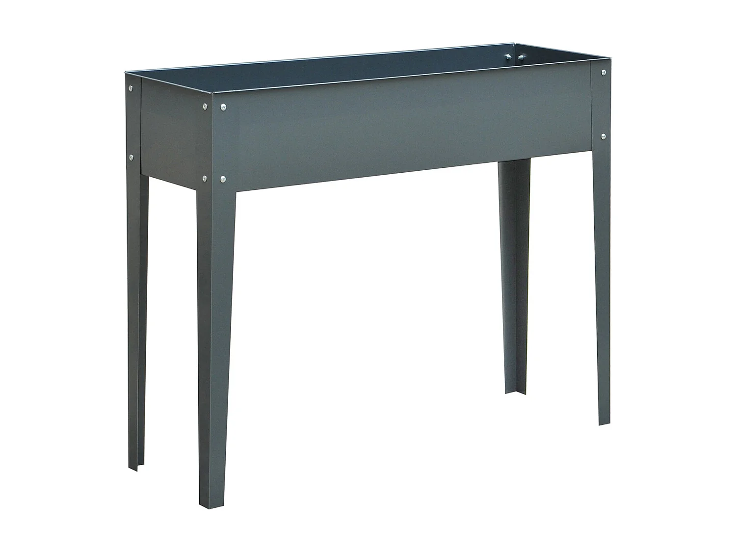 Carré potager surélevé avec pieds, drainage, métal, gris foncé (100x30x80cm)