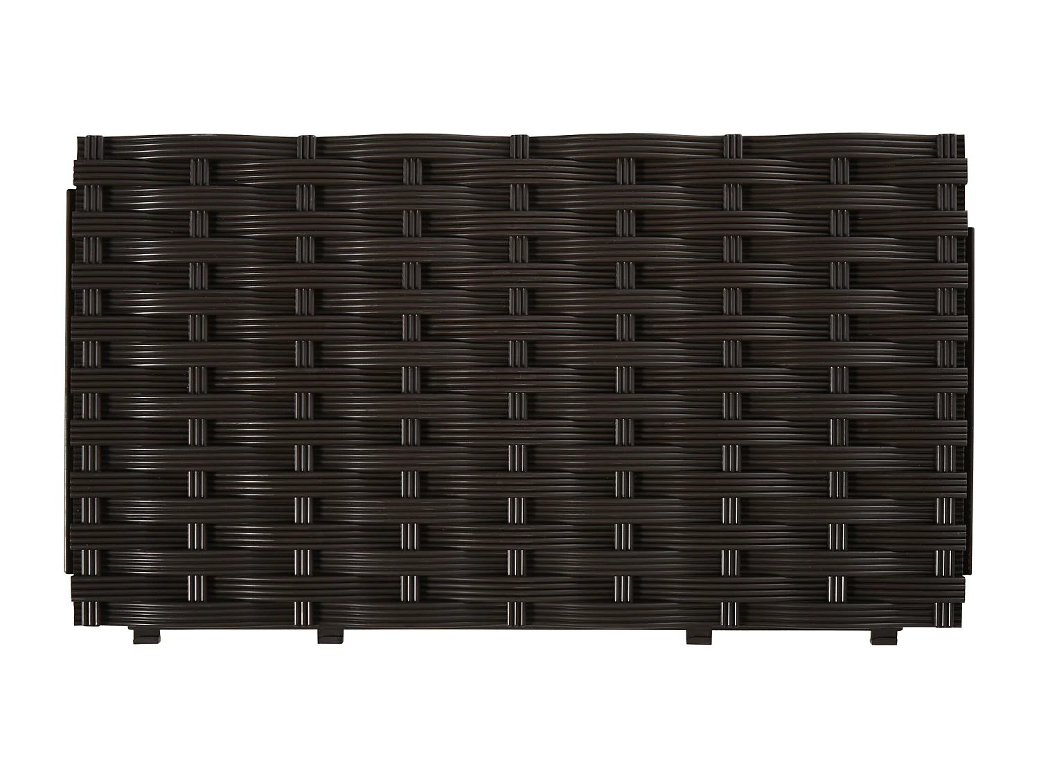 Bac à plantes surélevé, aspect rotin, plastique, brun, avec trous de drainage (40x40x44 cm)