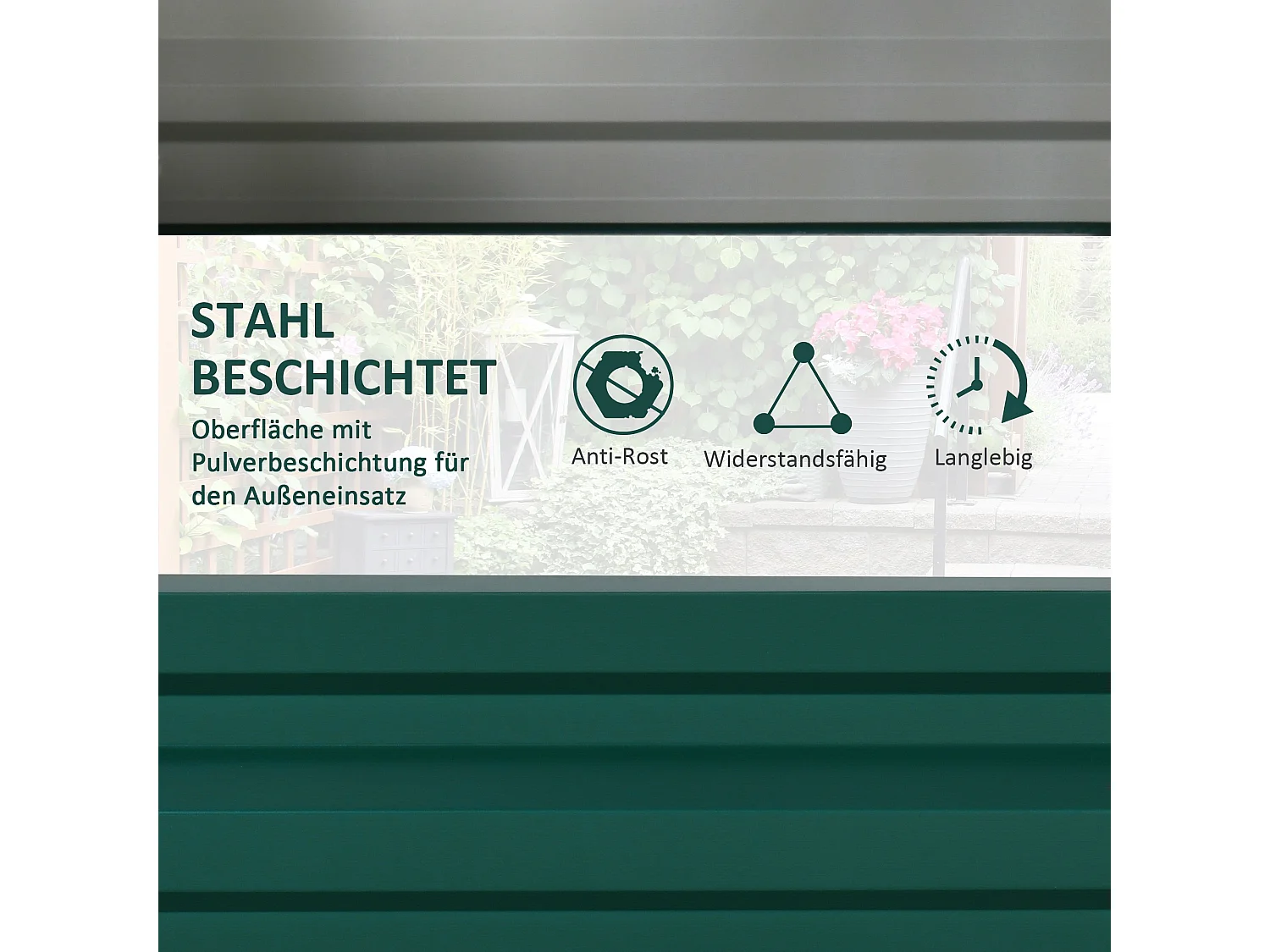 Verhoogde stalen plantenbak voor groenten en planten, groen (120x60x30,5 cm)