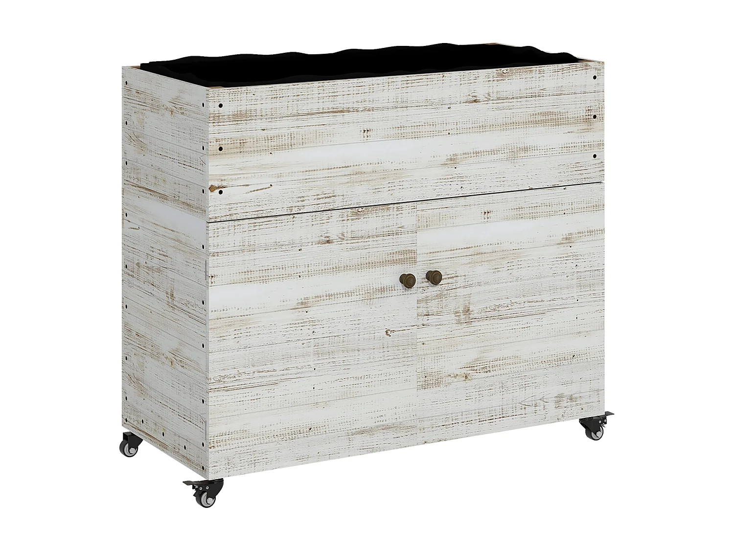 Houten verhoogd bed met opbergruimte, 110x50x95 cm, wit