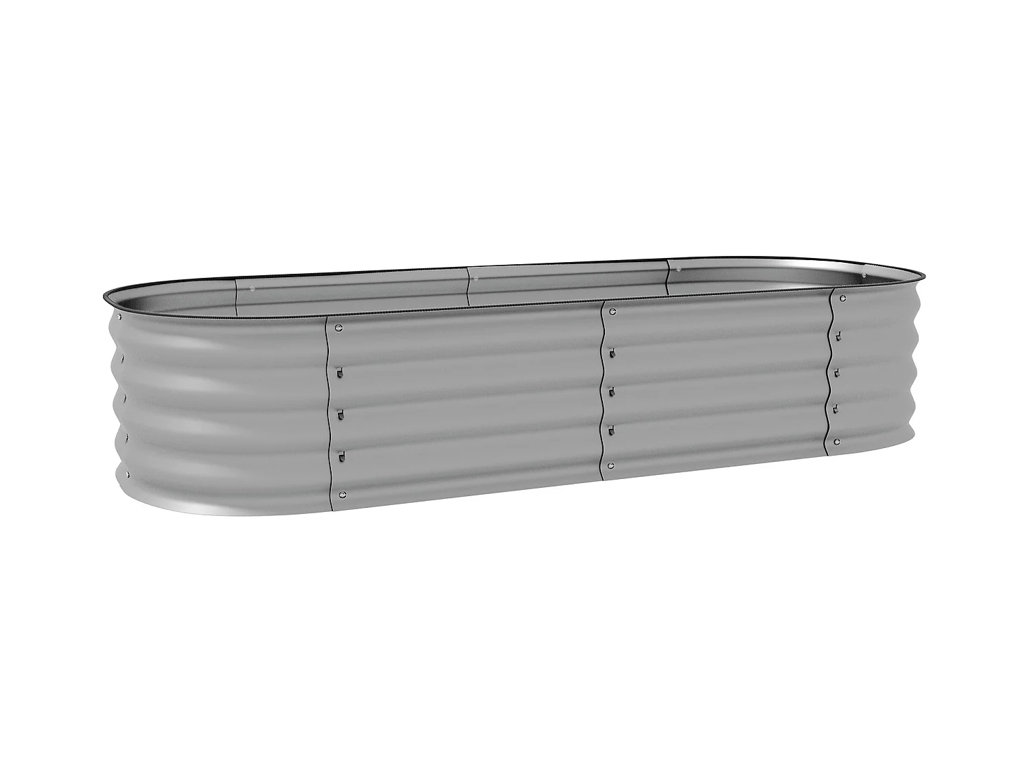 Metalen groentebak, modulair ontwerp, zilvergrijs (150x62x30cm)
