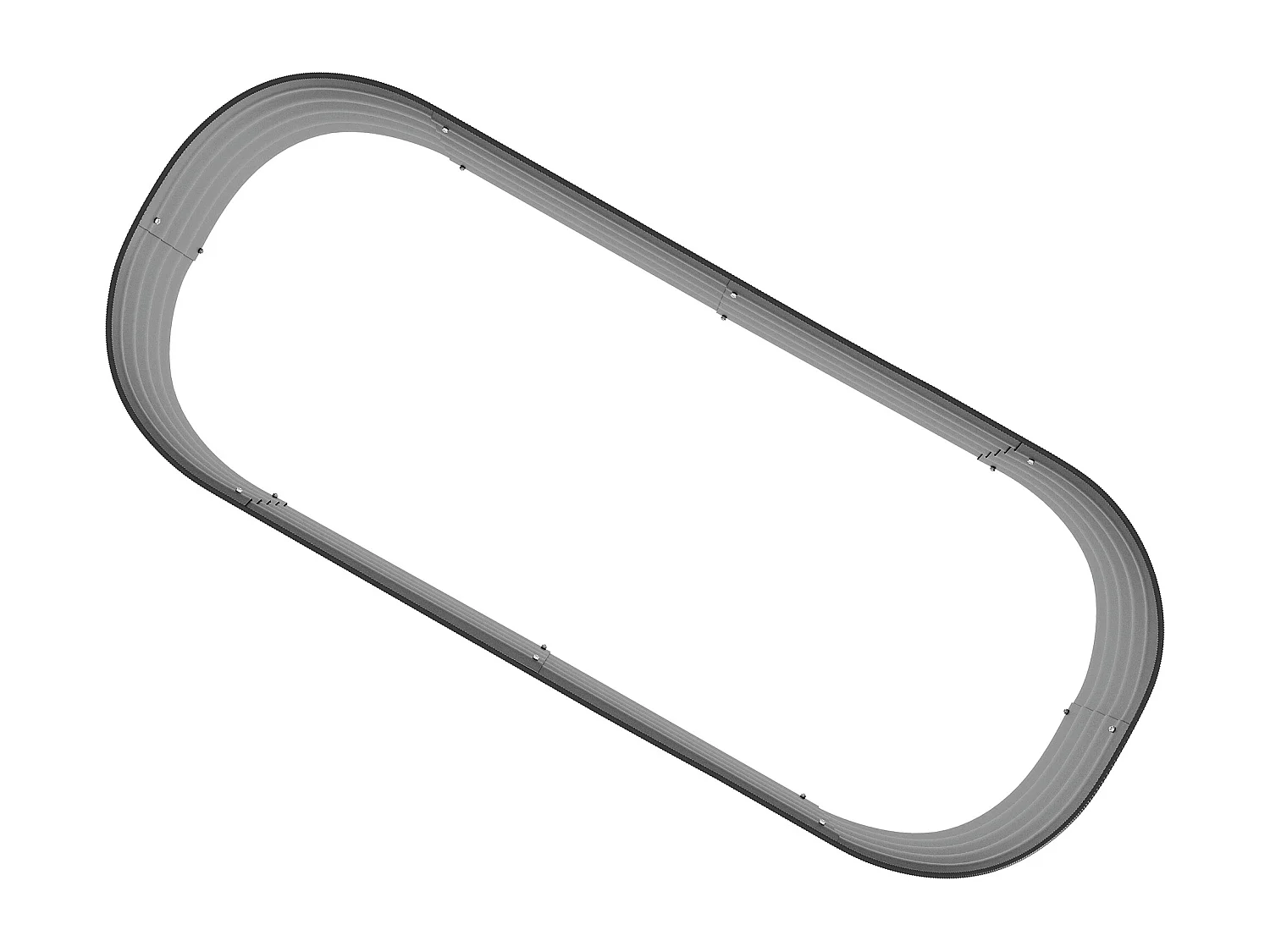 Metalen groentebak, modulair ontwerp, zilvergrijs (150x62x30cm)