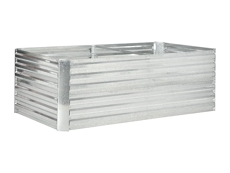Verhoogd stalen tuinbed met groeiruimte voor tuin of balkon, zilver (180x90x59 cm)