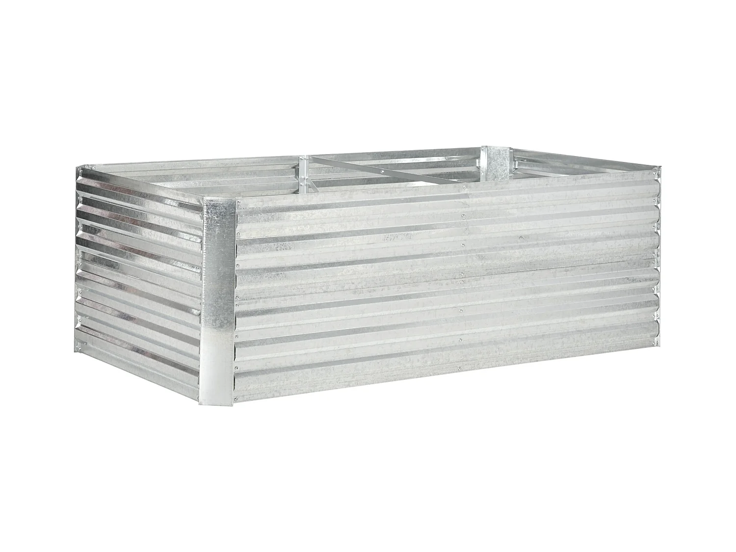 Jardin surélevé en acier, avec espace de culture, pour jardin ou balcon, argent (180x90x59 cm)
