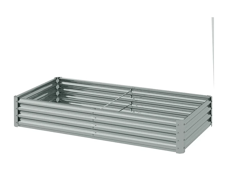 Weerbestendige stalen verhoogde bak met snijvaste rand, zilver (180x90x30cm)