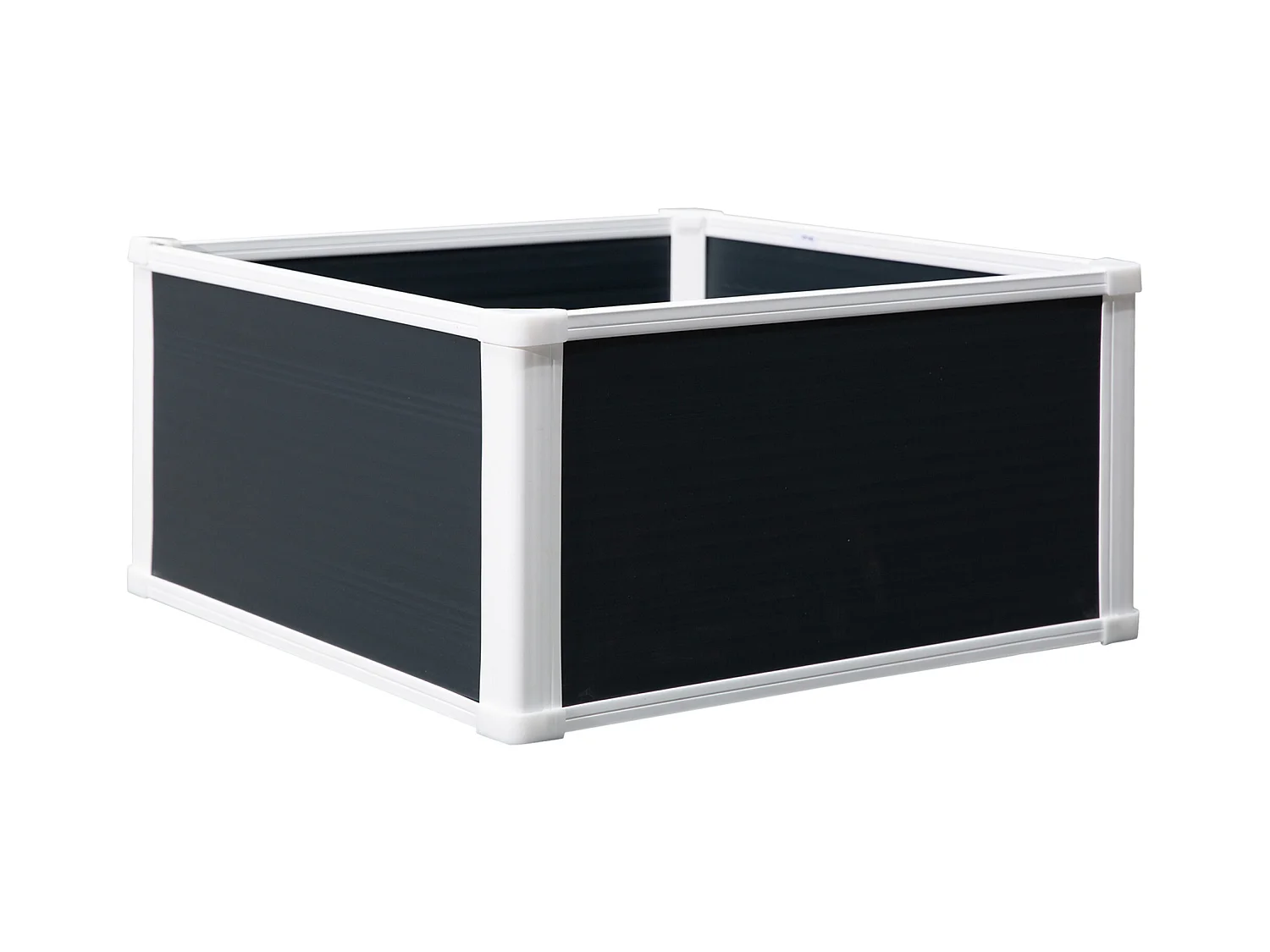 Bac à plantes surélevé avec drainage, plastique, gris (60x60x30 cm)