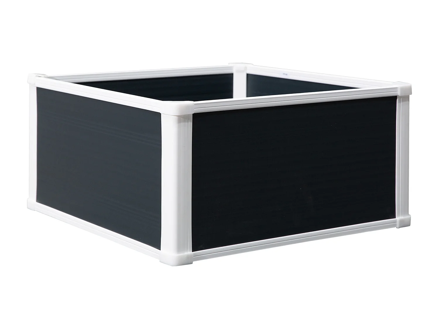 Bac à plantes surélevé avec drainage, plastique, gris (60x60x30 cm)