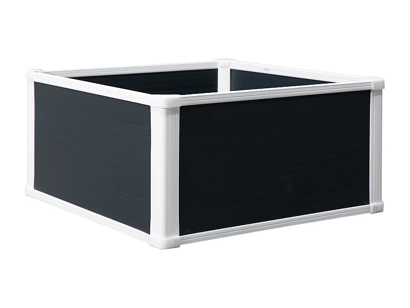 Bac à plantes surélevé avec drainage, plastique, gris (60x60x30 cm)