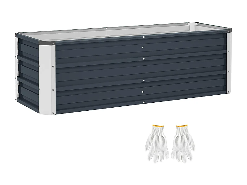 Stalen groentebak met open oppervlak, antracietgrijs (125x47x40cm)